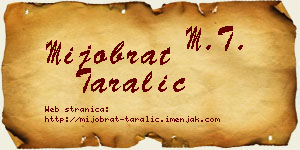 Mijobrat Taralić vizit kartica